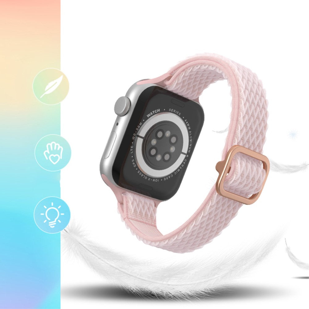 Helt vildt elegant Apple Watch Series 7 41mm Stof Urrem - Pink#serie_4