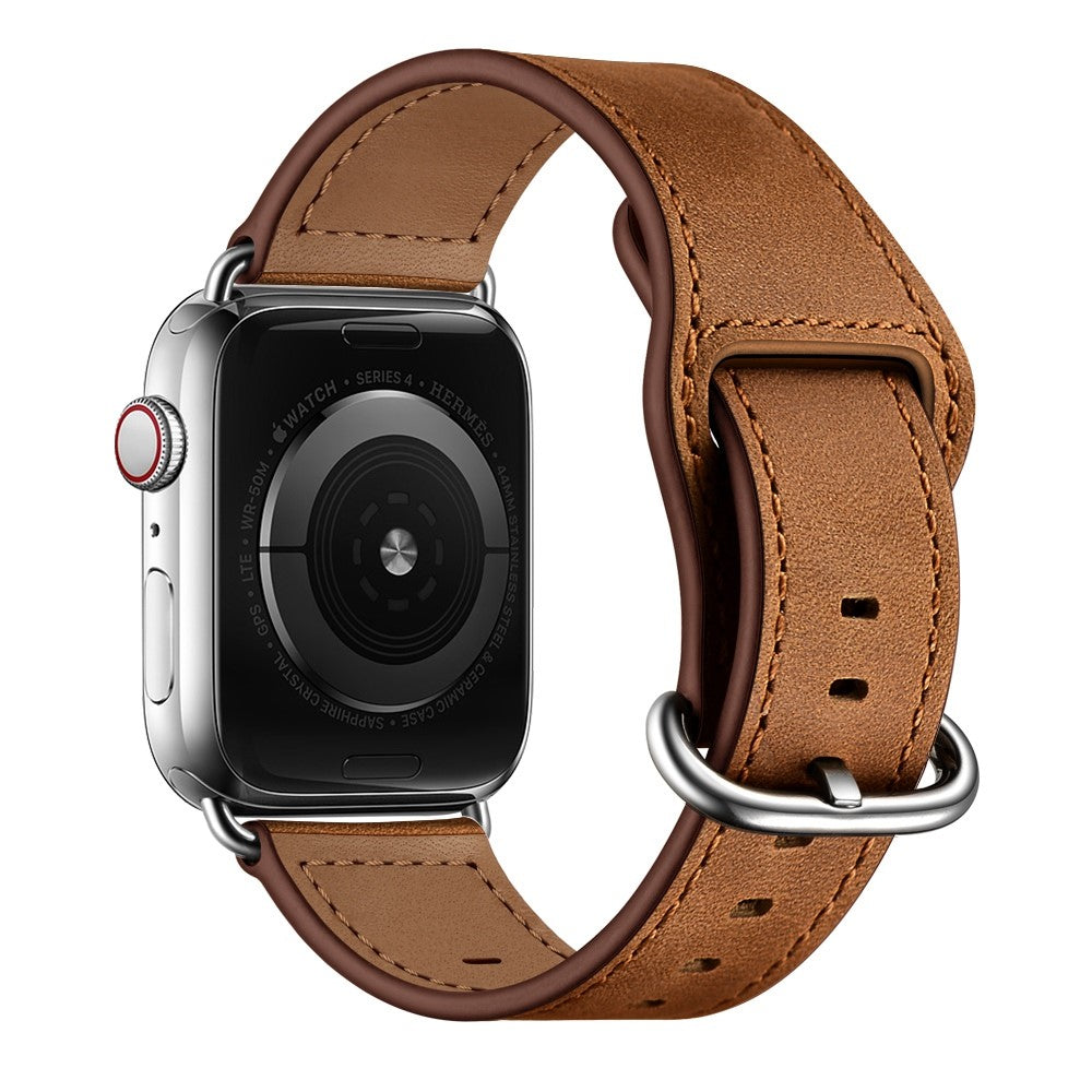 Vildt kønt Apple Watch Series 7 41mm Ægte læder Rem - Brun#serie_2