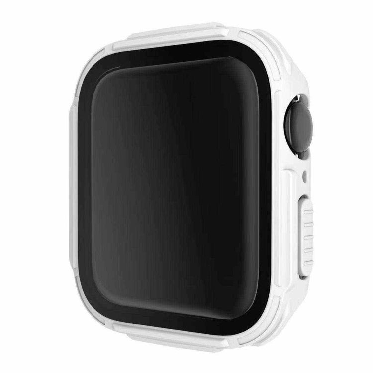 Vildt Flot Apple Watch Series 7 41mm Cover med Skærmbeskytter i Plastik og Hærdet Glas - Hvid#serie_2