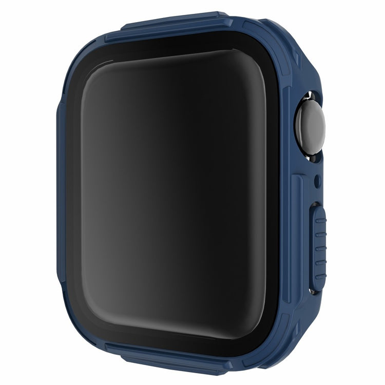 Vildt Flot Apple Watch Series 7 41mm Cover med Skærmbeskytter i Plastik og Hærdet Glas - Blå#serie_4