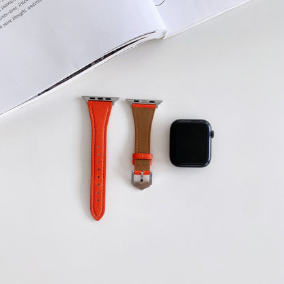 Flot Universal Apple Ægte læder Urrem - Sølv#serie_2