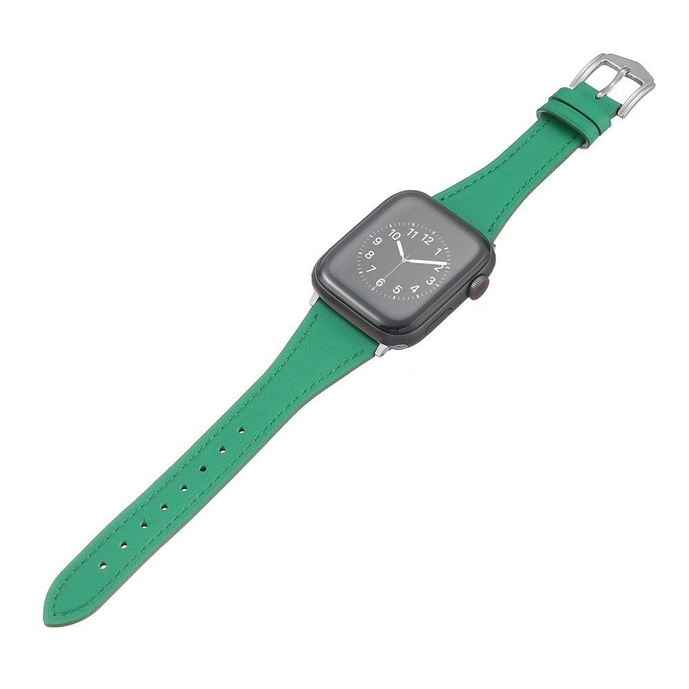 Flot Universal Apple Ægte læder Urrem - Grøn#serie_3