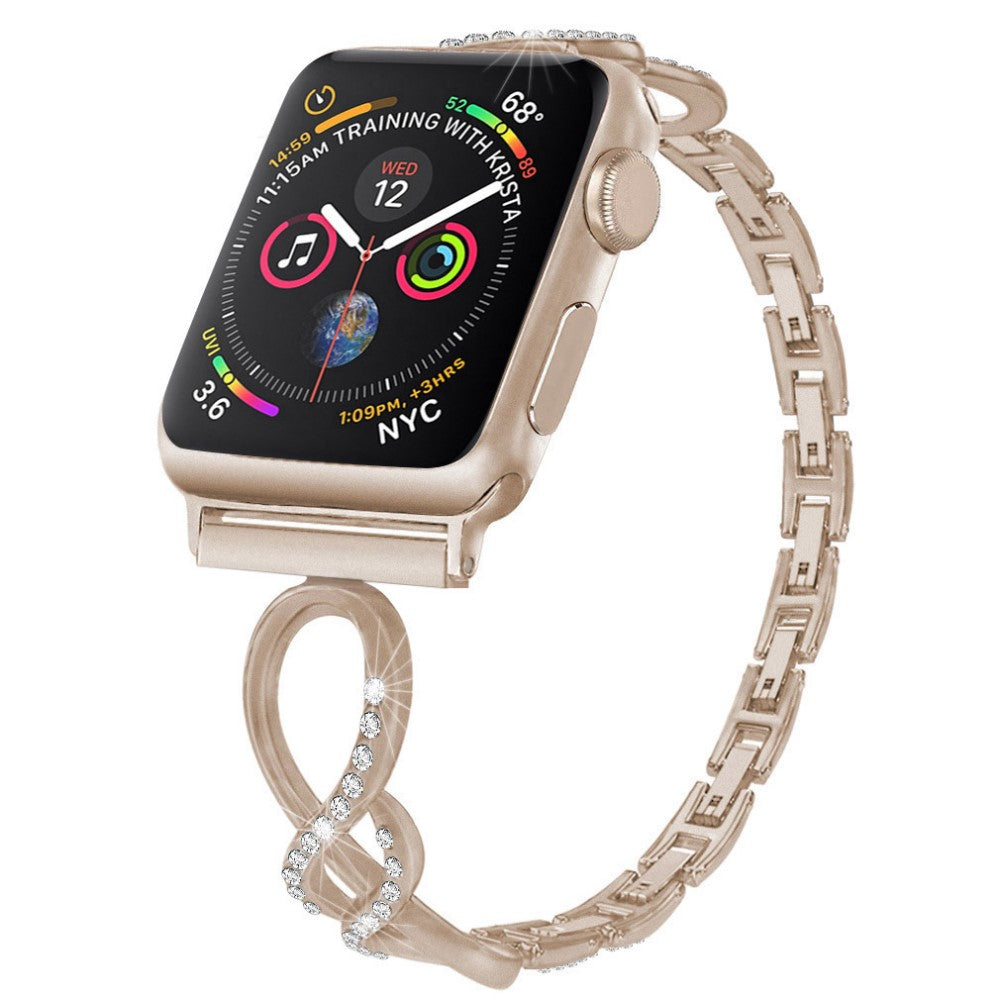 Helt vildt pænt Universal Apple Metal og Rhinsten Rem - Guld#serie_2