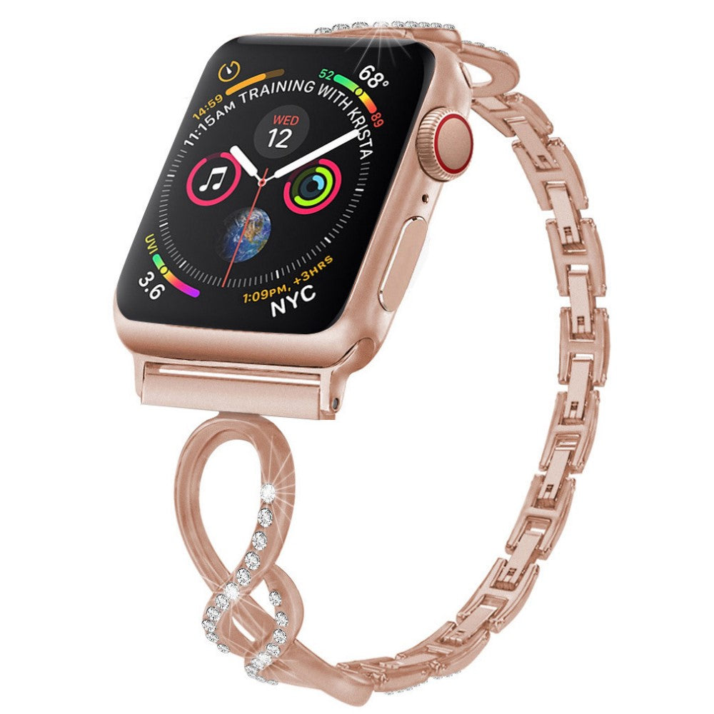 Helt vildt pænt Universal Apple Metal og Rhinsten Rem - Pink#serie_4