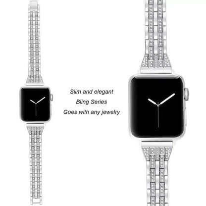Vildt fantastisk Universal Apple Metal og Rhinsten Rem - Sølv#serie_3