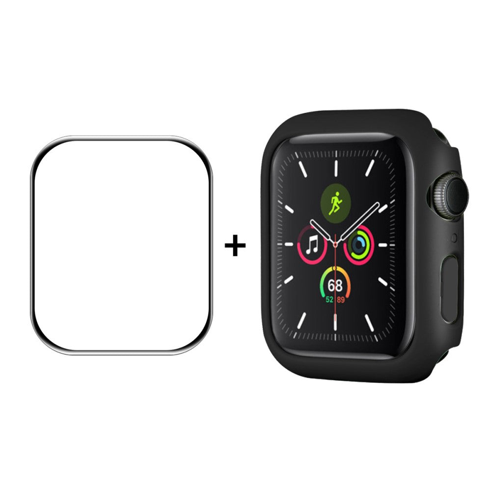 Godt Apple Watch Series 7 45mm Cover med Skærmbeskytter i Hærdet Glas - Sort#serie_5