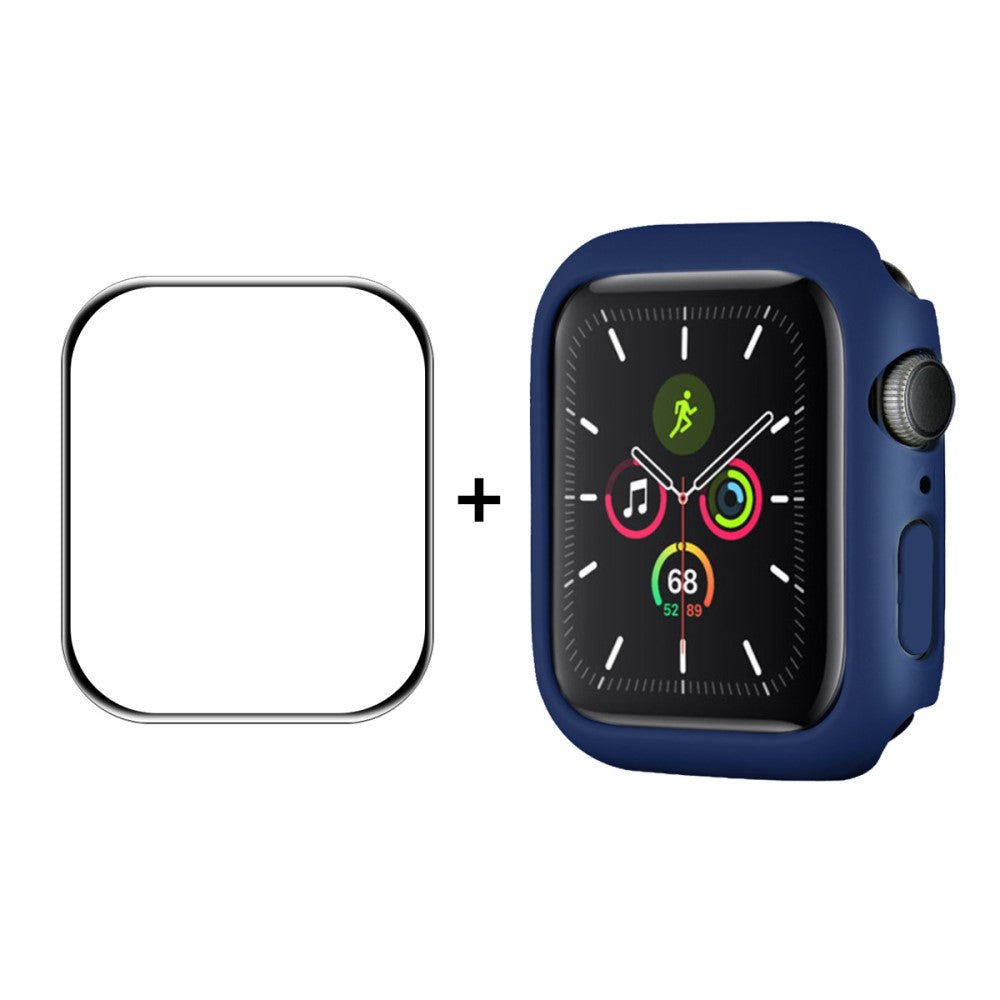 Godt Apple Watch Series 7 45mm Cover med Skærmbeskytter i Hærdet Glas - Blå#serie_6