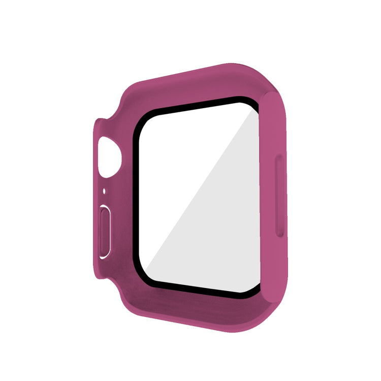 Vildt Godt Apple Watch Series 7 45mm Cover med Skærmbeskytter i Plastik og Hærdet Glas - Pink#serie_13