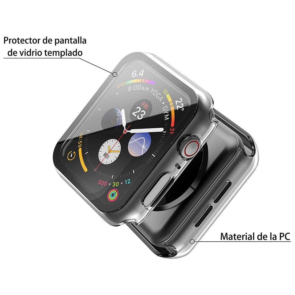 Meget Godt Apple Watch Series 7 45mm Cover med Skærmbeskytter i Plastik og Hærdet Glas - Gennemsigtig#serie_031