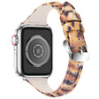 Apple Watch (45 mm) correa de reloj de cuero auténtico con estampado de leopardo 