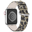 Correa de reloj de cuero auténtico con estampado de leopardo para Apple Watch (45 mm) 