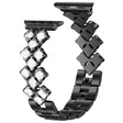 Apple Watch (45 mm) elegante correa de reloj de acero inoxidable con diamantes de imitación 
