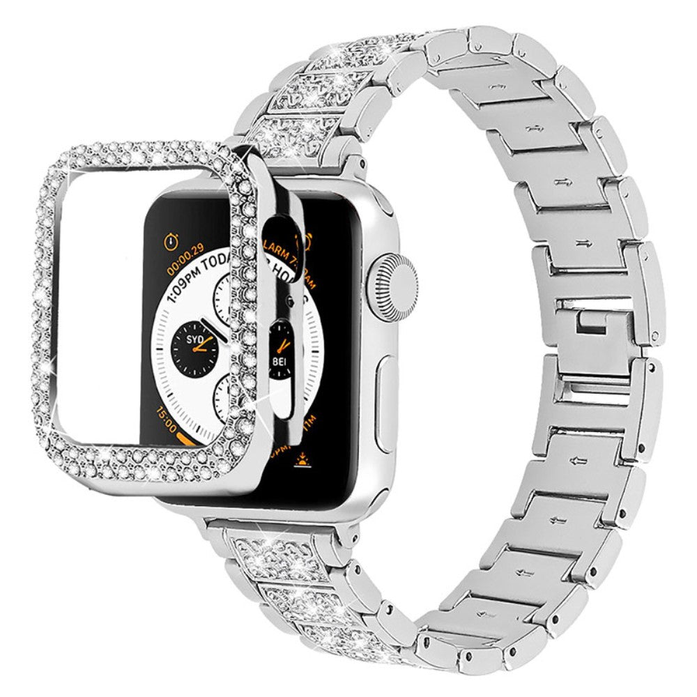 Apple Watch Series 7 45mm Metal Rem med Cover - Sølv#serie_2