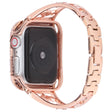 Correa de reloj de acero inoxidable con decoración de circonitas para Apple Watch (45 mm) 