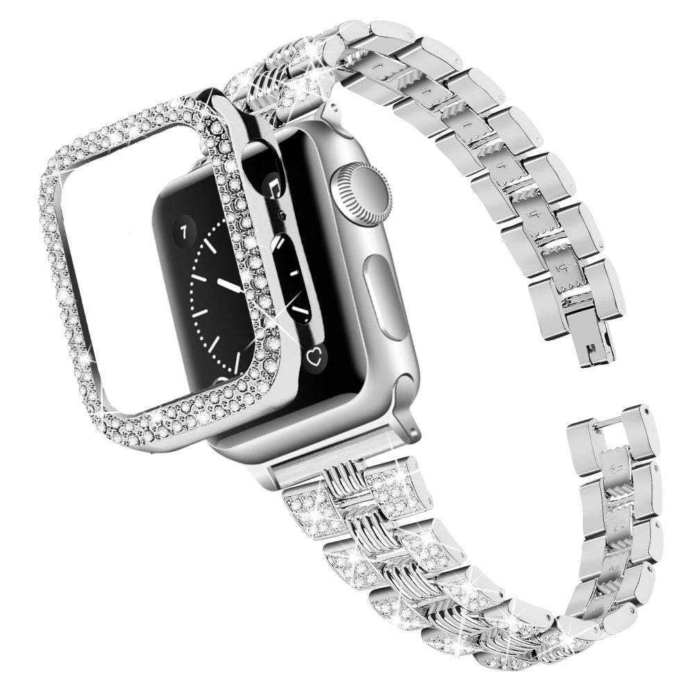 Apple Watch Series 7 45mm Metal Rem med Cover - Sølv#serie_5