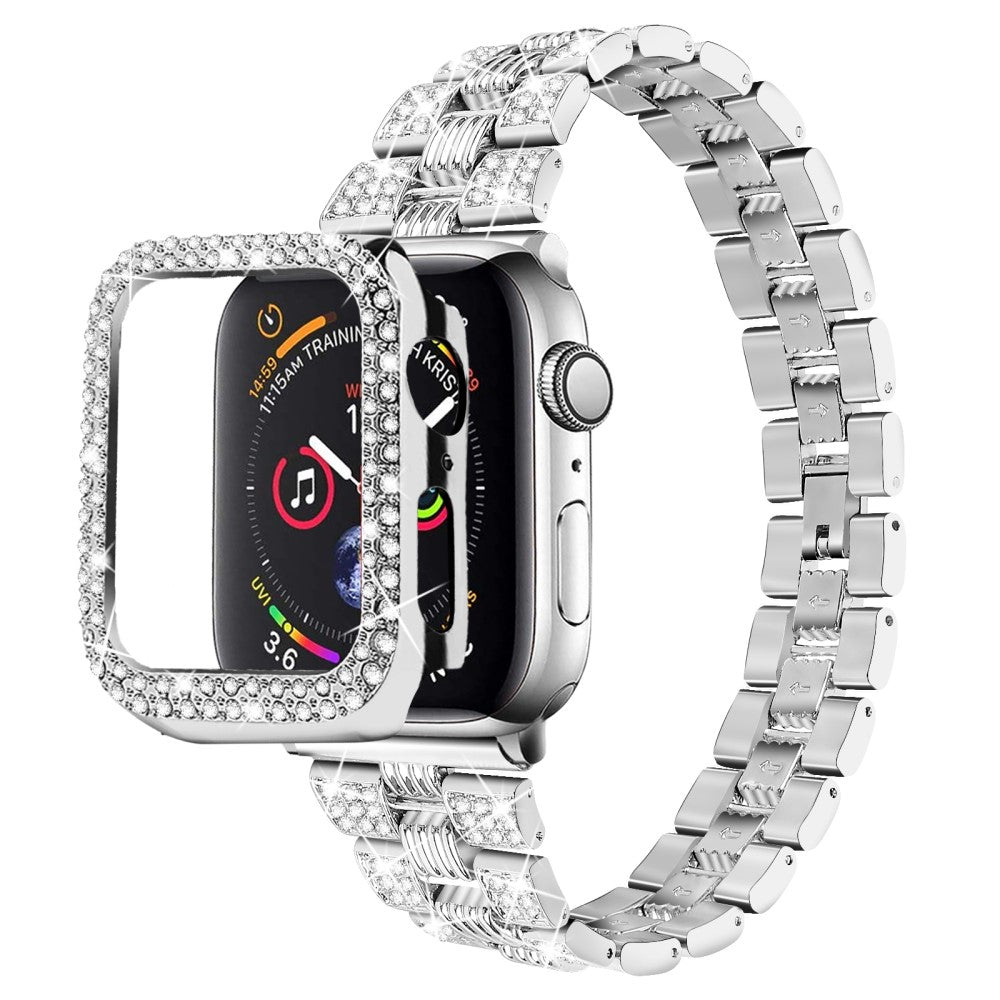 Apple Watch Series 7 45mm Metal Rem med Cover - Sølv#serie_5