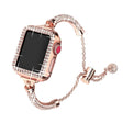 Apple Watch (45 mm) correa de reloj con decoración de pedrería brillante + funda 