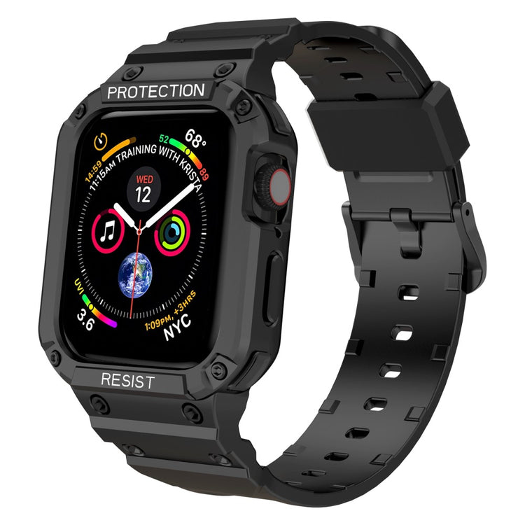 Vildt nydelig Apple Watch Series 7 45mm Silikone Rem - Sort#serie_2