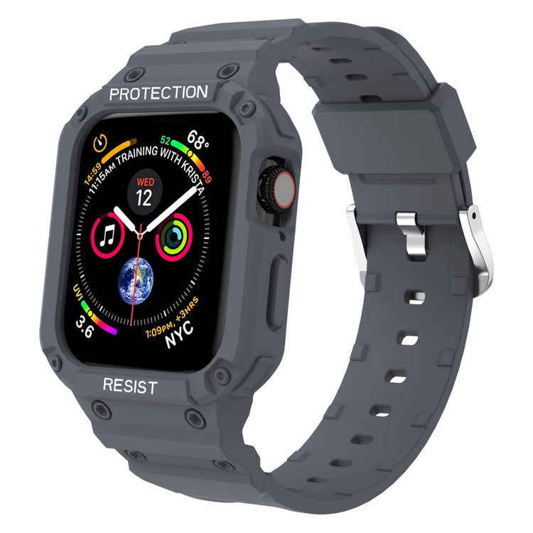 Vildt nydelig Apple Watch Series 7 45mm Silikone Rem - Sølv#serie_3