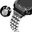 Apple Watch (45 mm) correa de reloj con decoración de pedrería + funda 