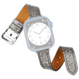 Apple Watch (45 mm) correa de reloj de cuero auténtico con textura tejida 