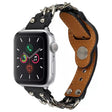 Apple Watch (45 mm) Correa de reloj de piel de vaca adornada con cadena metálica 
