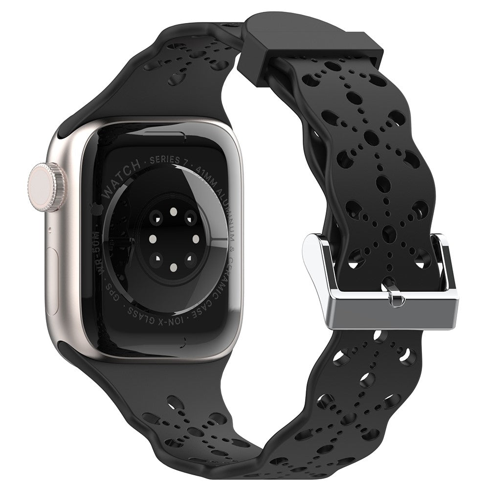 Super fantastisk Apple Watch Series 7 45mm Silikone Rem - Sort#serie_5