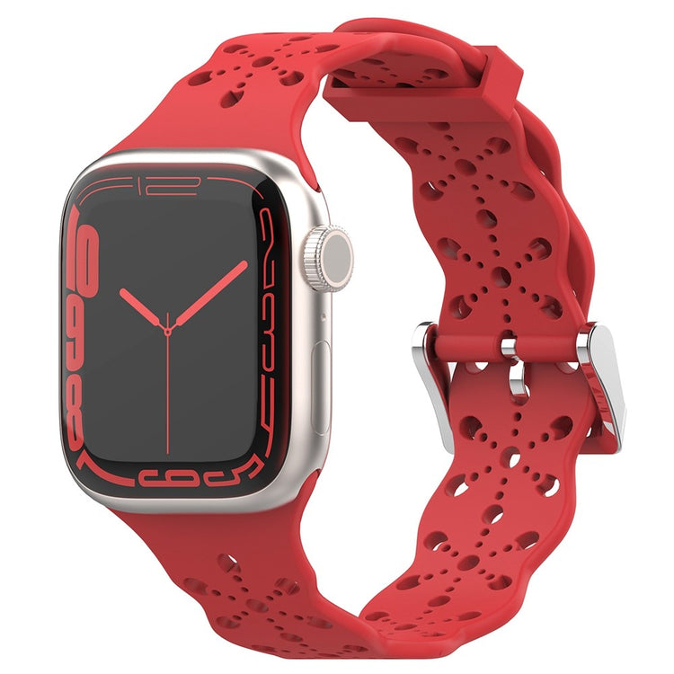 Vildt fed Apple Watch Series 7 45mm Silikone Urrem - Rød#serie_7
