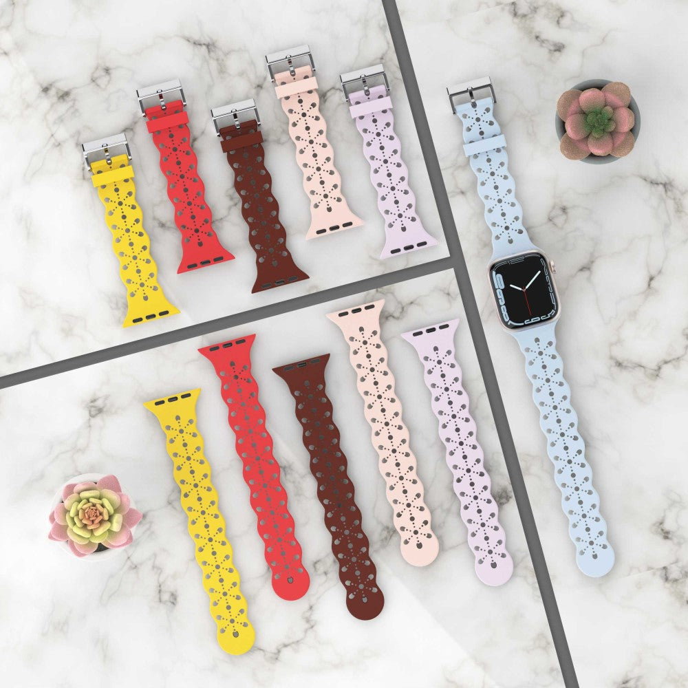 Vildt fed Apple Watch Series 7 45mm Silikone Urrem - Pink#serie_9