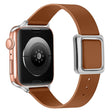 Apple Watch Series 8 (45 mm) / Watch Ultra correa de reloj de cuero auténtico con hebilla plateada 