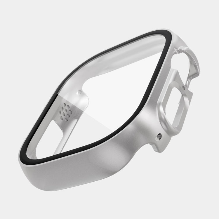 Mega Flot Apple Watch Ultra Cover med Skærmbeskytter i Plastik og Hærdet Glas - Sølv#serie_7