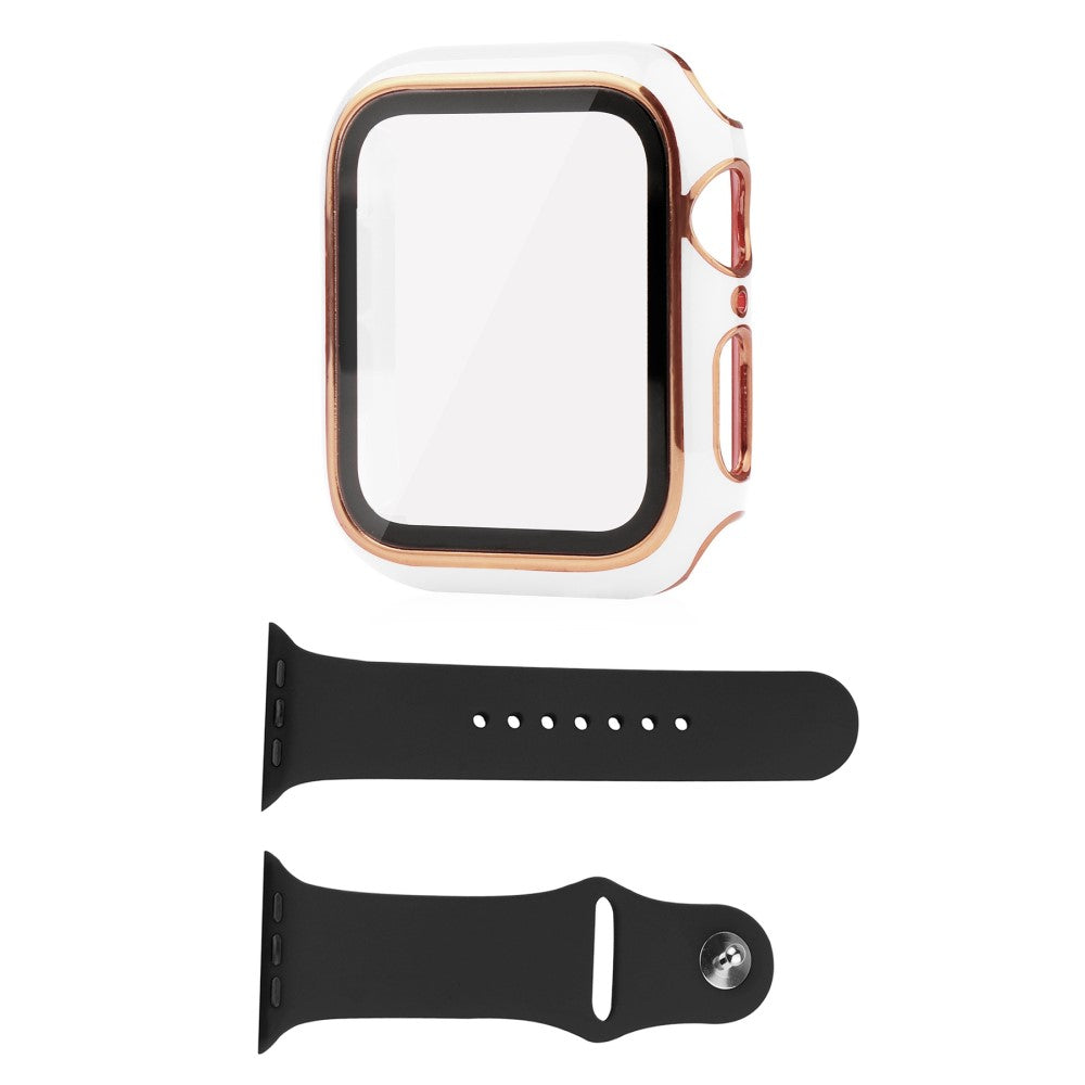 Apple Watch Ultra Plastik Cover med Cover og Hærdet Glas - Hvid#serie_4