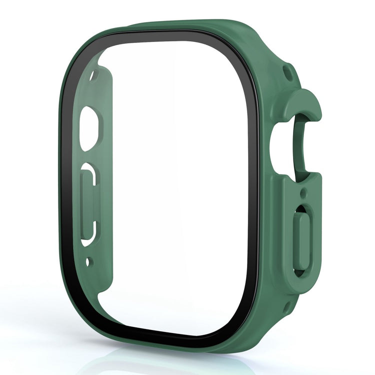Beskyttende Apple Watch Ultra Cover med Skærmbeskytter i Plastik og Hærdet Glas - Grøn#serie_13