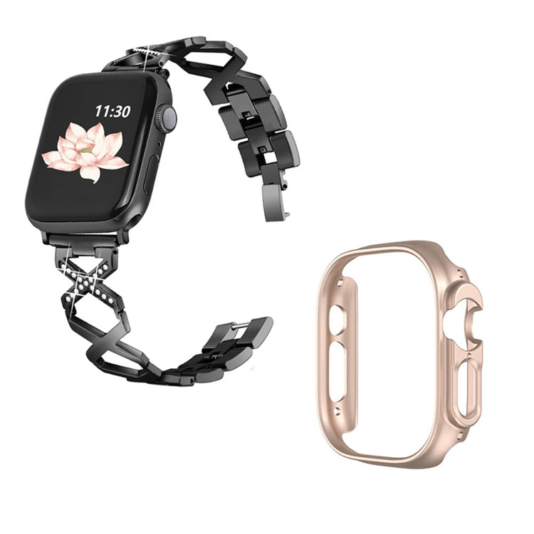 Apple Watch Ultra Metal Rem med Cover - Sort#serie_2