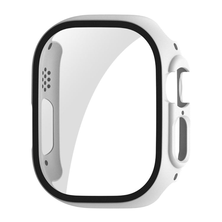 Mega Fed Apple Watch Ultra Cover med Skærmbeskytter i Plastik og Hærdet Glas - Hvid#serie_2
