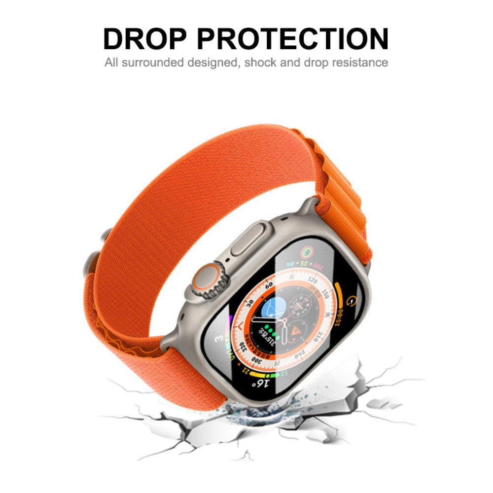 Mega Fed Apple Watch Ultra Cover med Skærmbeskytter i Plastik og Hærdet Glas - Brun#serie_3
