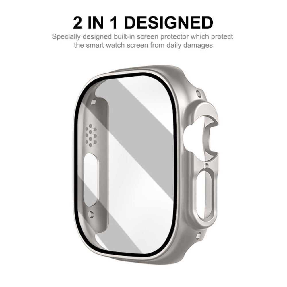 Mega Fed Apple Watch Ultra Cover med Skærmbeskytter i Plastik og Hærdet Glas - Pink#serie_4