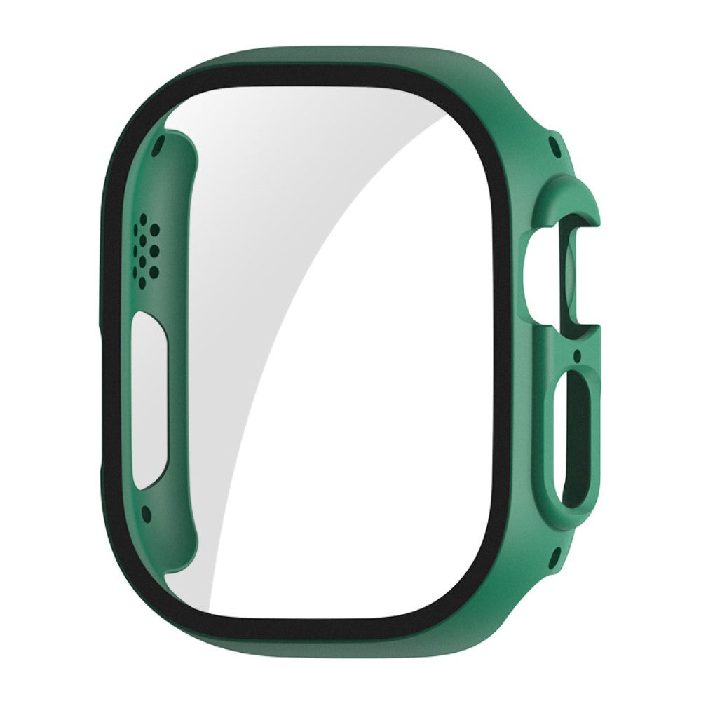 Mega Fed Apple Watch Ultra Cover med Skærmbeskytter i Plastik og Hærdet Glas - Grøn#serie_7