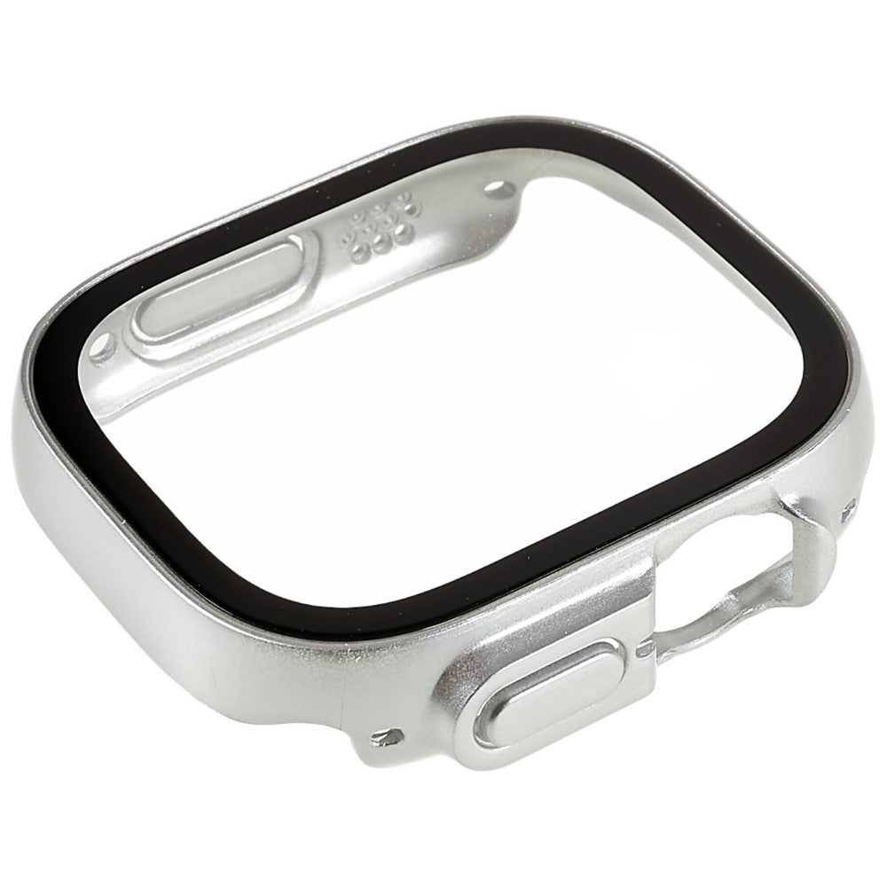 Vildt Fed Apple Watch Ultra Cover med Skærmbeskytter i Plastik og Hærdet Glas - Sølv#serie_8