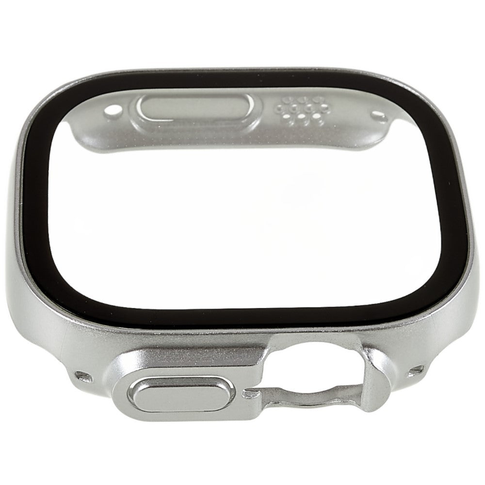 Vildt Fed Apple Watch Ultra Cover med Skærmbeskytter i Plastik og Hærdet Glas - Sølv#serie_8