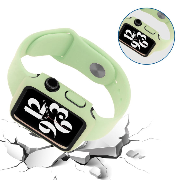 Flot Apple Watch Series 8 (41mm) / Apple Watch Series 7 41mm Cover med Skærmbeskytter i Plastik og Hærdet Glas - Grøn#serie_5