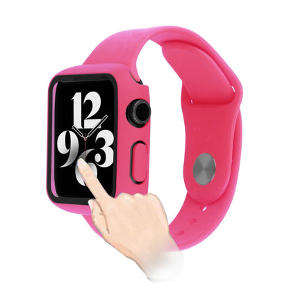 Apple Watch Series 8 (41mm) / Apple Watch Series 7 41mm Plastik Rem med Cover og Hærdet Glas - Pink#serie_14