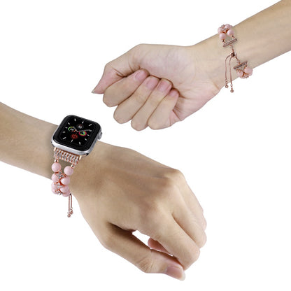 Sejt Plastik Og Rhinsten Universal Rem passer til Apple Smartwatch - Pink#serie_10