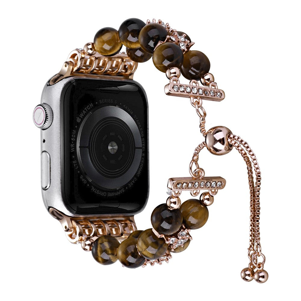 Sejt Plastik Og Rhinsten Universal Rem passer til Apple Smartwatch - Brun#serie_11