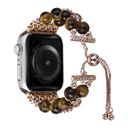 Sejt Plastik Og Rhinsten Universal Rem passer til Apple Smartwatch - Brun#serie_11