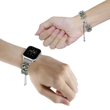 Sejt Plastik Og Rhinsten Universal Rem passer til Apple Smartwatch - Grøn#serie_2