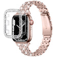 Apple Watch (45 mm) correa de reloj de acero inoxidable con decoración de pedrería y tapa 