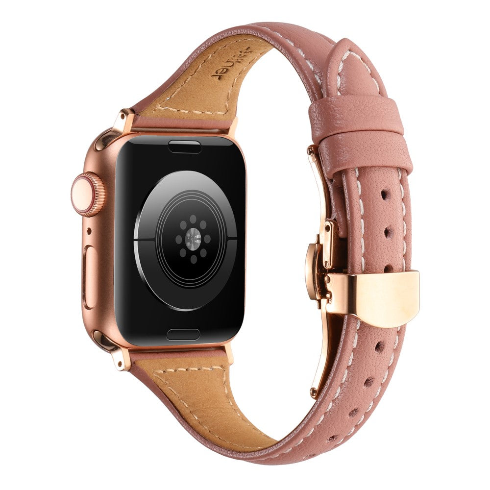 Rigtigt Cool Ægte Læder Universal Rem passer til Apple Smartwatch - Pink#serie_2