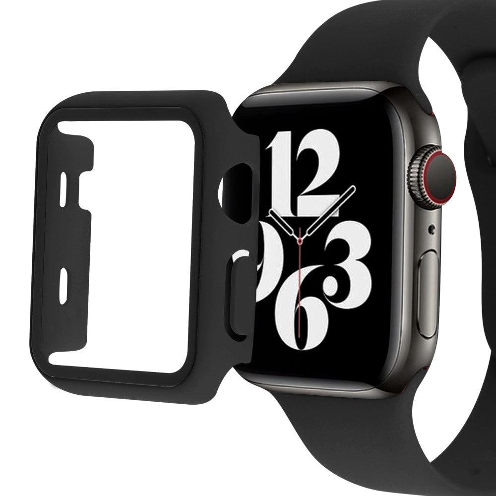 Meget Godt Universal Apple Cover med Skærmbeskytter i Plastik og Hærdet Glas - Sort#serie_1