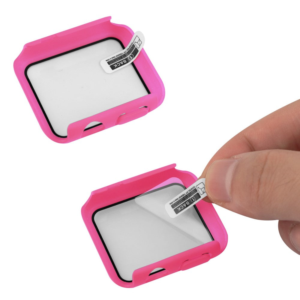 Meget Godt Universal Apple Cover med Skærmbeskytter i Plastik og Hærdet Glas - Pink#serie_15